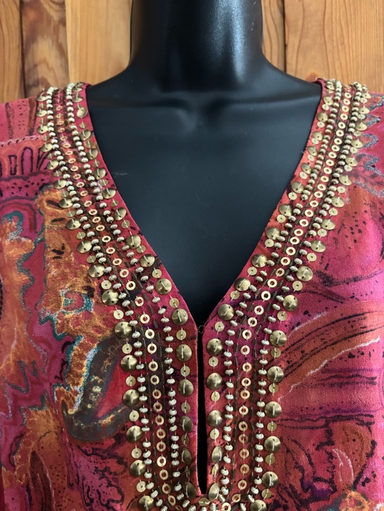 Soma Dresses & Skirts - Soma Pure Silk Kaftan Long Maxi Luxury Resort Lounge Wear Sz L / XL